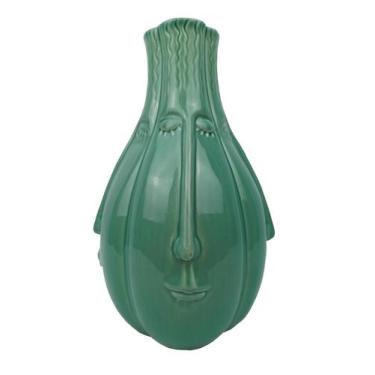 Imagem de Floreiro de Cerâmica Grande Verde para Jardim Decoração 22cm - Zona Li