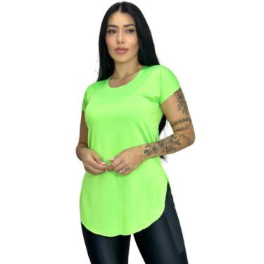 Imagem de camisa feminina blusa tapa bumbum academia - TB modas, Verde, M