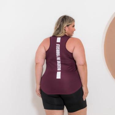 Imagem de Regata Plus Size Feminina Dry FitBelieve Academia - DCR, Vinho, G3