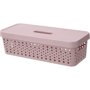 Imagem de Kit 3 Cestos Organizador c/ Tampa Trama Rattan 3,6L Usual - Usual Util