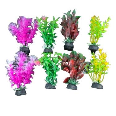 Imagem de Planta Artificial 7,5 Cm Aquário Enfeite C/8 Unidades Cod.16 - Aquatan