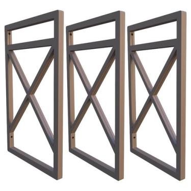 Imagem de Suporte De Prateleira Estilo Industrial Kit Três Peças 20x37 - Ômega S