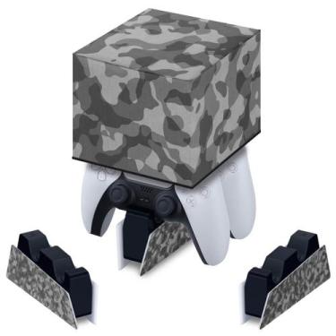 Imagem de Capa compatível Base de Carregamento PS5 Controle - Camuflado Cinza - 