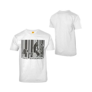 Imagem de Enjoi Camiseta de manga curta com código de barras, branca, GG