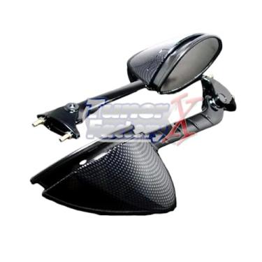 Imagem de FIBRA DE Carbono Visual FITKAWASAKI Conjunto de espelhos ZX14 (2006-2016) ZX-14R Ninja ZX-14R (2012-2022) ZZR1400 ZZR-1400 SET ZX14R ZX12R 2002-2006