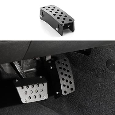 Imagem de Linskip Capas de extensor de pedal de gás antiderrapante ajustáveis para descanso de pé para Jeep Wrangler JK JKU JL JLU JT 2007-2020 (preto)
