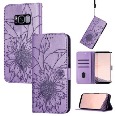 Imagem de Asuwish Capa de telefone para Samsung Galaxy S8 Plus com protetor de tela e padrão floral, carteira de couro, suporte para cartão, acessórios para celular S8plus S 8 8plus 8S Edge S8+ SM-G955U