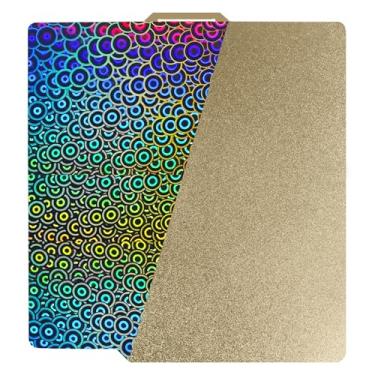 Imagem de IdeaFormer-3D Smooth Kaleidoscope PEK+Textured PEI Build Plate para Bambu Lab X1 X1C X1E P1P P1S A1, placa de base PEK PEI flexível para plataforma de impressora 3D Bambu 257x257mm