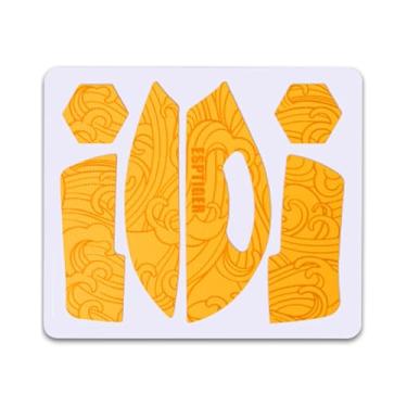 Imagem de ESPTIGER Fita de aderência de mouse Oriole 0,3 mm de espessura para Razer Deathadder V3 Tecido de poliuretano Absorção de suor Gravação a Laser Textura Padrão Adesivo 3M - Amarelo