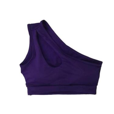Imagem de Top de um ombro gota tecido suplex de academia - bella fitness, Roxo, 