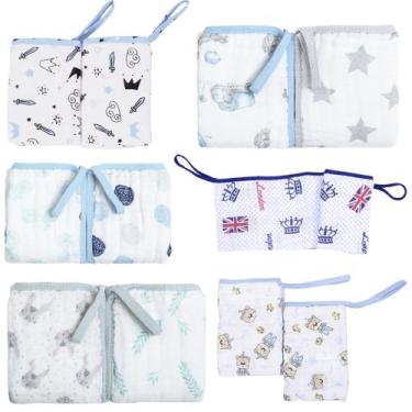 Imagem de Kit 2 Panos de boca para Bebê Soft Estampado Super Absorvente E Macia 