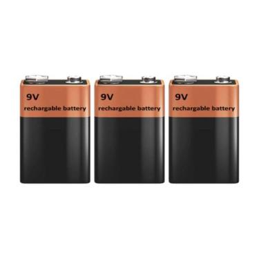 Imagem de Kit 3 Bateria Recarregável 9 Volts 240 mAh Utilizada Detector Metais D