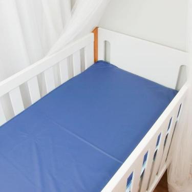 Imagem de Capa Protetora Colchão de Berço Impermeável com Elástico 70x130 - Azul