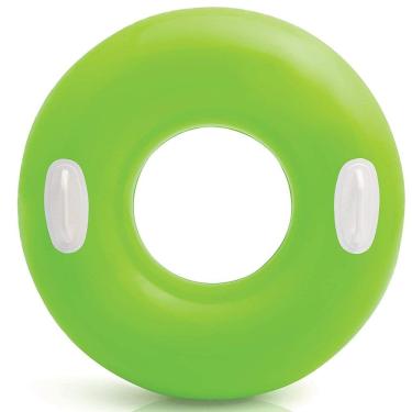 Imagem de Boia redonda de piscina - Boia inflável com pegador - Boia de piscina Esmeralda Neon 76cm Intex 59258