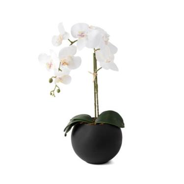 Imagem de Arranjo Orquídea Artificial Silicone 3D Super Realista com Vaso - Flor