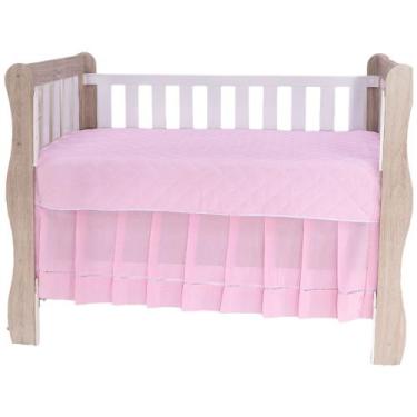 Imagem de Saia de Berço Ponto Palito Americano e Nacional - AVM Enxovais, Rosa