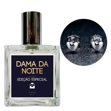Imagem de Perfume Feminino Dama da Noite + Brinco Prata Coração - Essência do Br