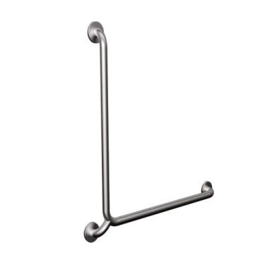 Imagem de Barra de Apoio em L Inox Escovado  - LEVEVIDA, 80 cm