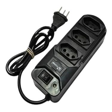 Imagem de Filtro De Linha Pvc Com 3 Tomadas Com Fusivel Bivolt Preto - Fernik