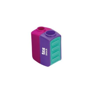 Imagem de Apontador Com Depósito Block - Tris,  Roxo com Rosa