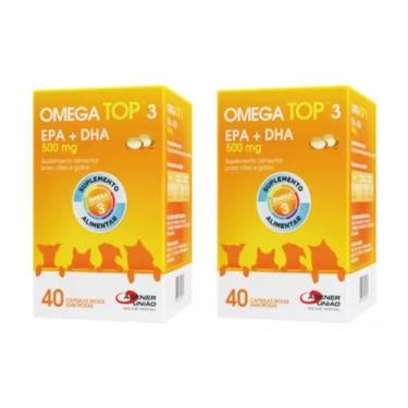 Imagem de Kit 2 Omega Top 3 500 mg Suplemento Alimentar para Cachorro cão cães e gatos