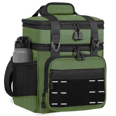 Imagem de Lancheira térmica – lancheira tática isolada para homens – Lancheira grande, kit de almoço para adultos, trabalho, atividades ao ar livre, turnos, viagens, verde exército, 16L