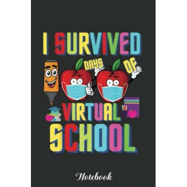 Imagem de I Survived 100 Days Of Virtual School Students And Teachers Notebook: Funny 100 Days Of School Gift Lined Notebook Confetti Writing Diary Planner Gift ... Children, Blank 110 Pages, 6x9 inches