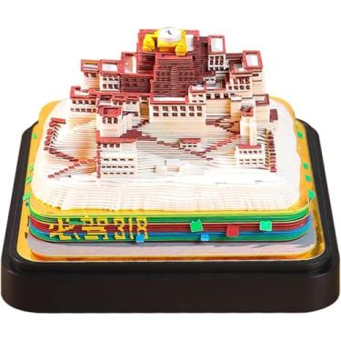 Imagem de Calendário 3D 2025, Calendário de peças de tempo da Potala Palace 2025, notas adesivas de papel DIY Tear Away, cartões para escritório, presentes para casa, ornamentos (Potala Palace)