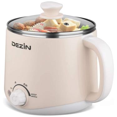 Imagem de Panela Elétrica de Aço Inoxidável Capacidade, 1.6 L com Controle de Temperatura 600W, DEZIN, Beje