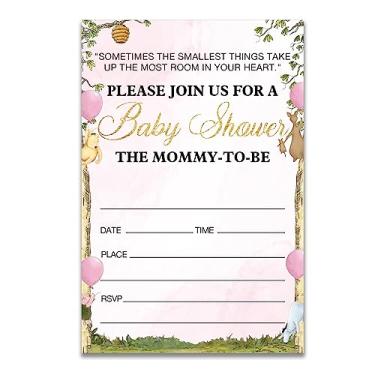 Imagem de Dolimifa Convites para chá de bebê Ursinho Pooh preenchem o estilo Ursinho Pooh Convites de chá de bebê Ursinho Pooh, 20 unidades com envelopes (às vezes as menores coisas ocupam mais espaço)