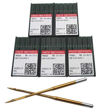 Imagem de ckpsms Agulha Groz-Beckert Em Caixa De Plástico Transparente Ckpsms - 50 Peças Groz Beckert Dbxk5 Gebedur Agulhas Para Máquina De Bordar Industrial De Titânio 8# 9# 10# 11# 12#