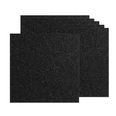 Imagem de 12 folhas de papel cartolina com glitter preto, 30 x 30 cm, 250 g/m2/41,7 kg, papel brilhante de dupla face, cartão pesado para embrulho de presente, projetos faça você mesmo, decoração de festa