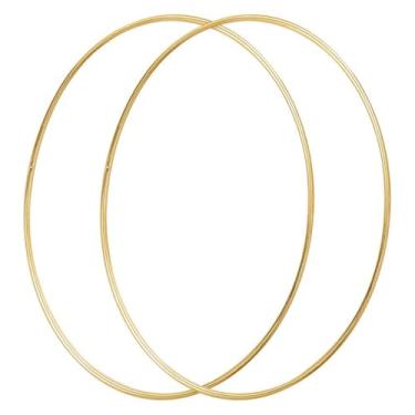 Imagem de KMALADO Pacote com 2 Aros Florais Grandes de Metal de 16", Aros de Aro de Artesanato Dourado Em Macramê, Aros de Aro de Macramê para Apanhadores de Sonhos, Artesanato Em Metal e Ar (2 X 16 Polegadas)