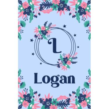 Imagem de Logan Name Journal: Pretty Floral Logan Journal for Girls, 6” x 9” 120 Pages, Blue, Pink and Teal Cute L Monogram Flower Lover Pattern, Beautiful ... Logan Lined Journal, Diary or Notebook
