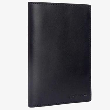 Imagem de Kasper Maison Capa de couro premium para passaporte e carteira de viagem com bloqueio de RFID antirroubo - preta, Preto, Moderno