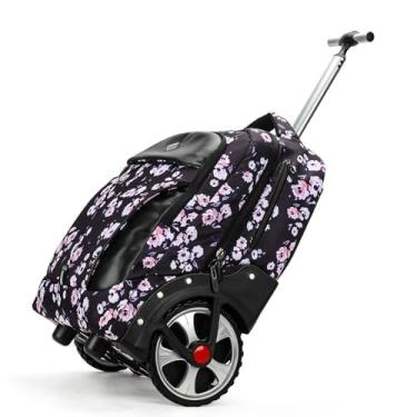 Imagem de PINKSHE'S Mochila com rodinhas para negócios, mochila com rodas à prova d'água para adultos, serve para laptop de 17 polegadas, Floral, 20inch, Mochila com rodinhas e bolsa de viagem