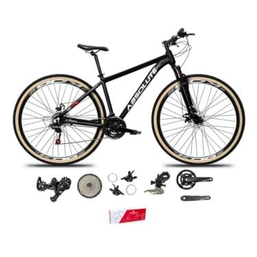 Imagem de Bicicleta Aro 29 Absolute Nero 5 Kit 2x9 Freios Hidráulicos K7 11/40 Pedivela 24/38 Trava Pneus Faixa (Preto, 17)