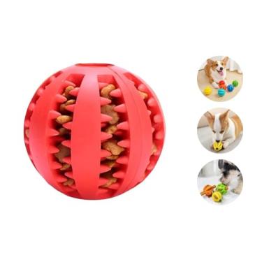 Imagem de Bolinha Porta Petisco Antistresse Cachorro PETYC Brinquedo Interativo para Cães Enriquecimento Ambiental (Vermelho)