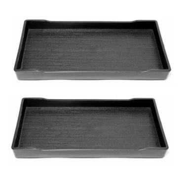 Imagem de 2UN Bandeja Retangular Preta Plástico Decoração 30cm - Unyhome