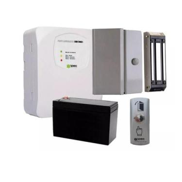 Imagem de Kit Eletroimã M150 Ipec+ Fonte Nobreak,bateria, Botoeira C F
