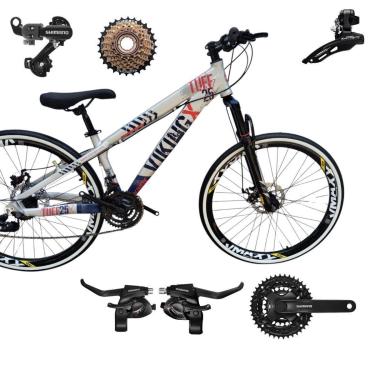 Imagem de Bicicleta 26 VikingX Tuff25 21v Index Freeride Shimano Disco Mecânico Pneu Slick Fino FX 1.50-Unissex