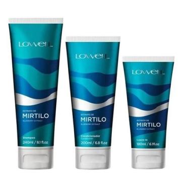 Imagem de Kit Extrato de Mirtilo SH 240ml+ Cond. 200ml + Leave-In 180ml - Lowell