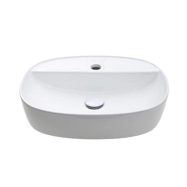 Imagem de Cuba de Apoio para Banheiro Retangular Louça Cerâmica Cianita Pingoo.casa - Branco