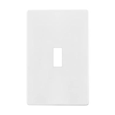 Imagem de ENERLITES Placa de parede com interruptor sem parafusos, capa para interruptor de luz, tamanho padrão 1 entrada 12 x 7,4 cm, policarbonato termoplástico inquebrável, SI8811-W, branco