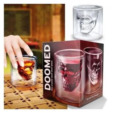 Imagem de Copo Caveira  Skull Doomed  Shot  Vidro Para Bar  250ml