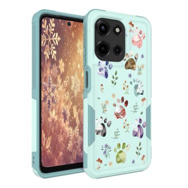 Imagem de Ftonglogy Capa para Moto G 5G 2025: design floral de flores fofas para meninas e mulheres, capa de celular de silicone à prova de choque (pata de cachorro/jardim)