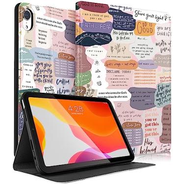 Imagem de Uppuppy Capa para Apple iPad Mini 6 para iPad Mini 6ª Geração Capa Infantil Fofo Feminino Adolescente Meninas Citações Femininas Capa para iPad Mini 2021 6ª Geração 8,3 Polegadas A2567 A2568 A2569