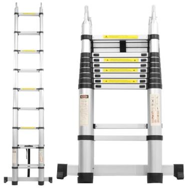 Imagem de Escada de Alumínio Telescópica 5.6m 18 Degraus - Multifuncional