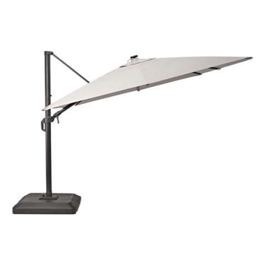 Imagem de Ombrelone Guarda Sol Lateral Quadrado 2,8x2,8m Bege Base Led