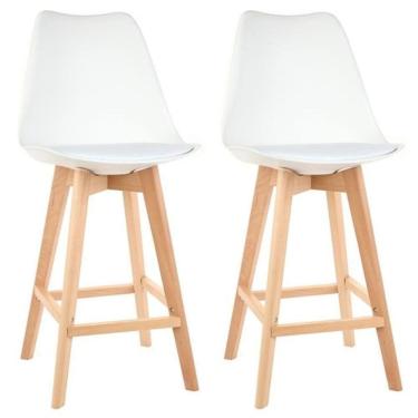 Imagem de Kit 2 Banquetas Alta Tulip Saarinen Branca